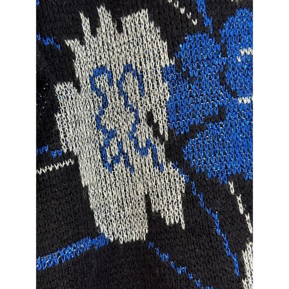 Vintage Distinctly Different Sweater Black, Blue And Silver Metallic Size 24W - Picture 8 of 9